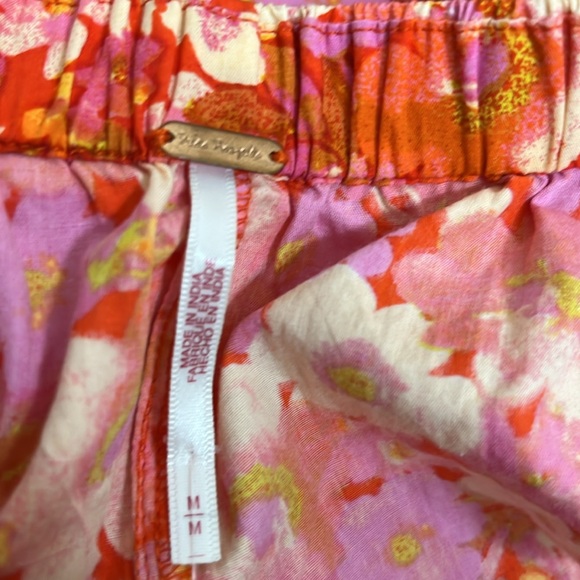 NWT Free People Amy Red Pink Floral Puff Sleeve Open Back Romper Jumpsuit - Picture 11 of 15